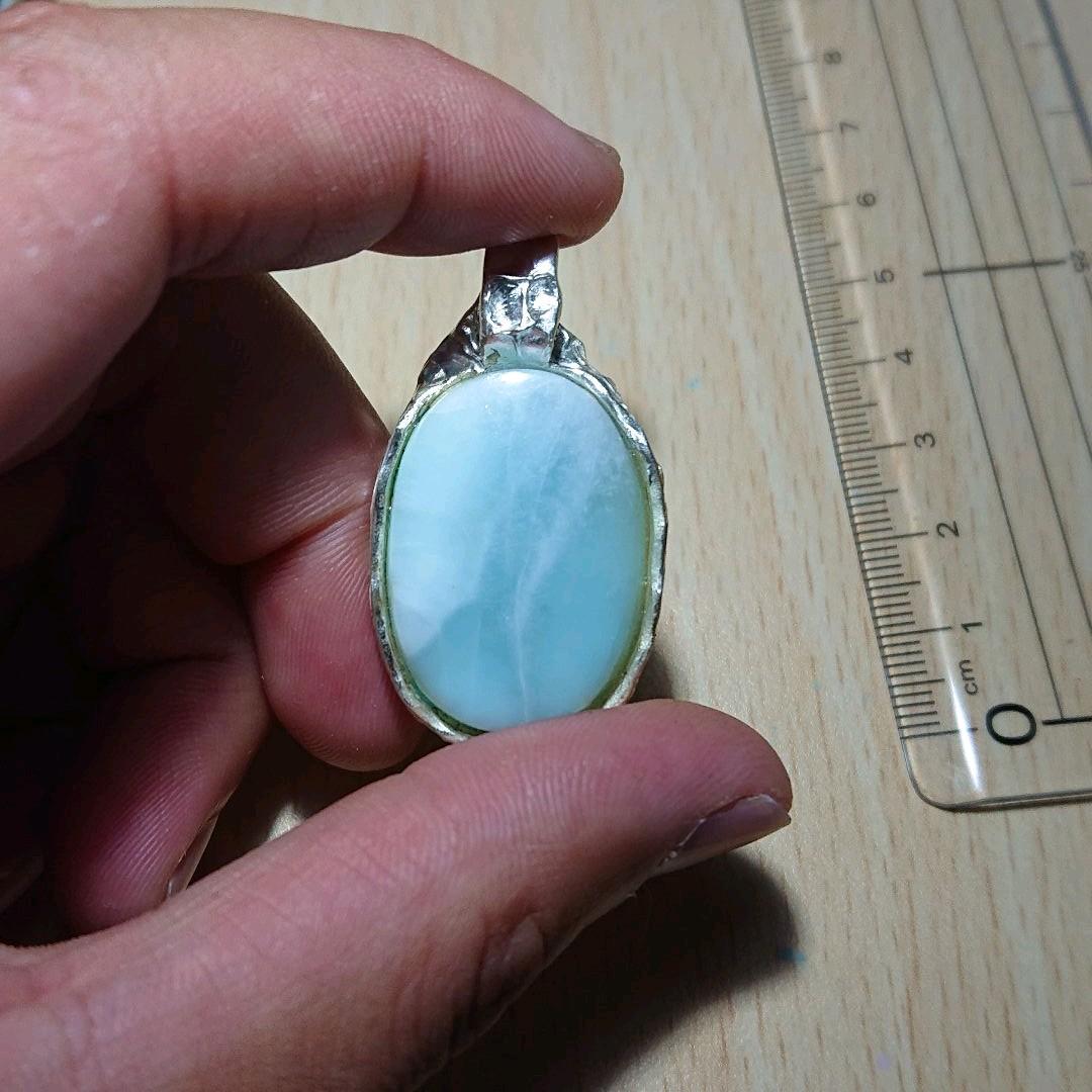 ラリマー ペンダントトップ（純銀粘土細工）