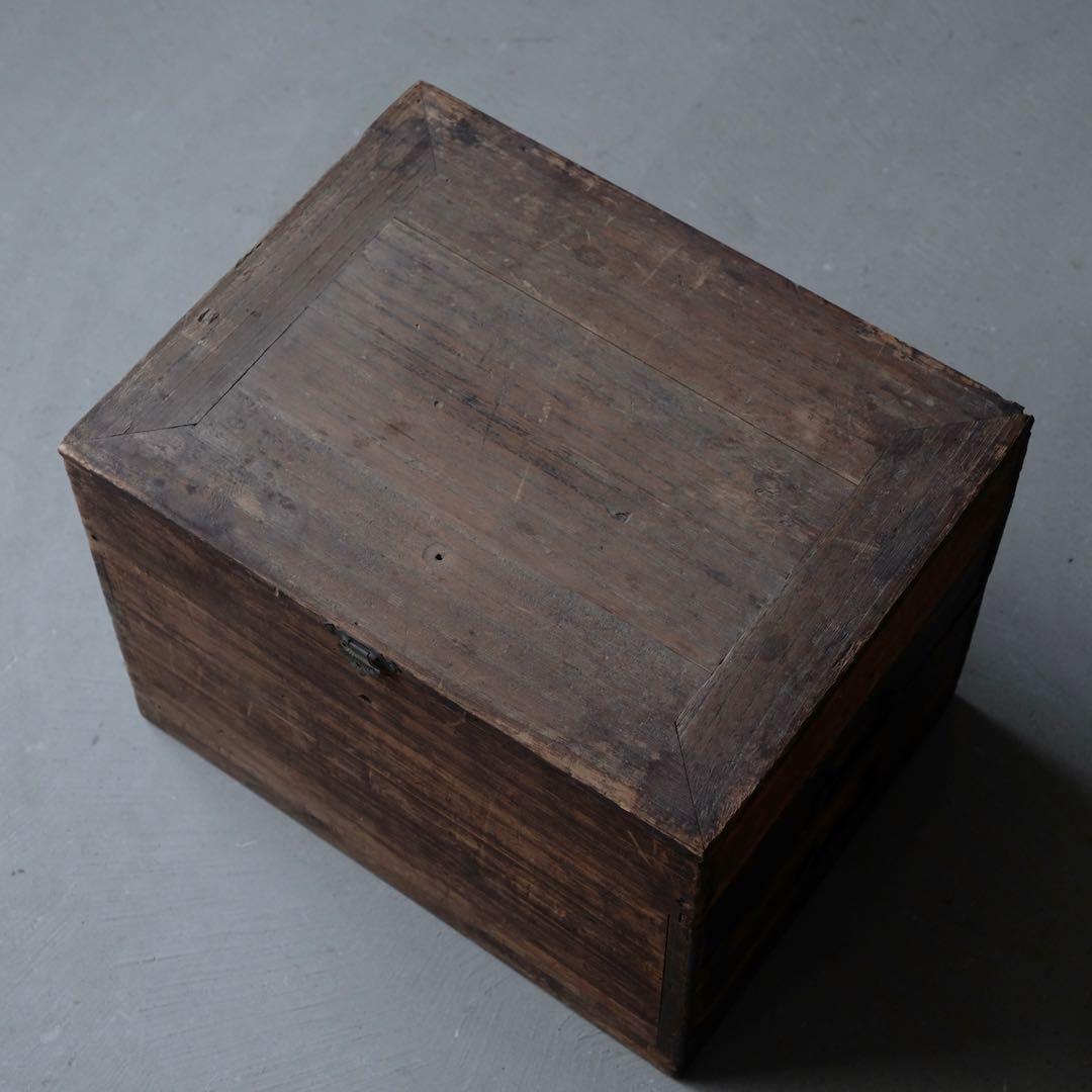 桐材＋檜材 蓋付き２杯小引き出し　抽斗 箪笥 書類棚 木箱 古家具 古道具 骨董