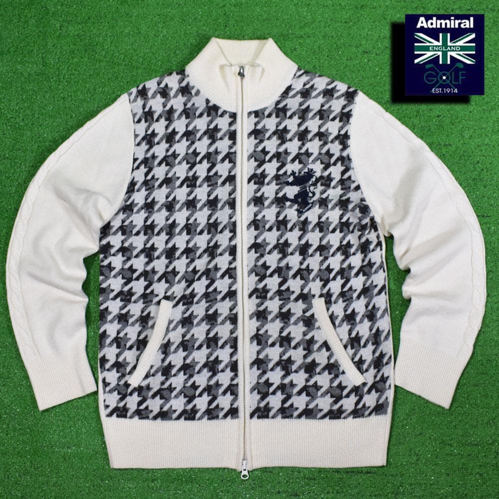 ADMIRAL/アドミラル ゴルフ ジップセーター【アイボリー/L】超美品！