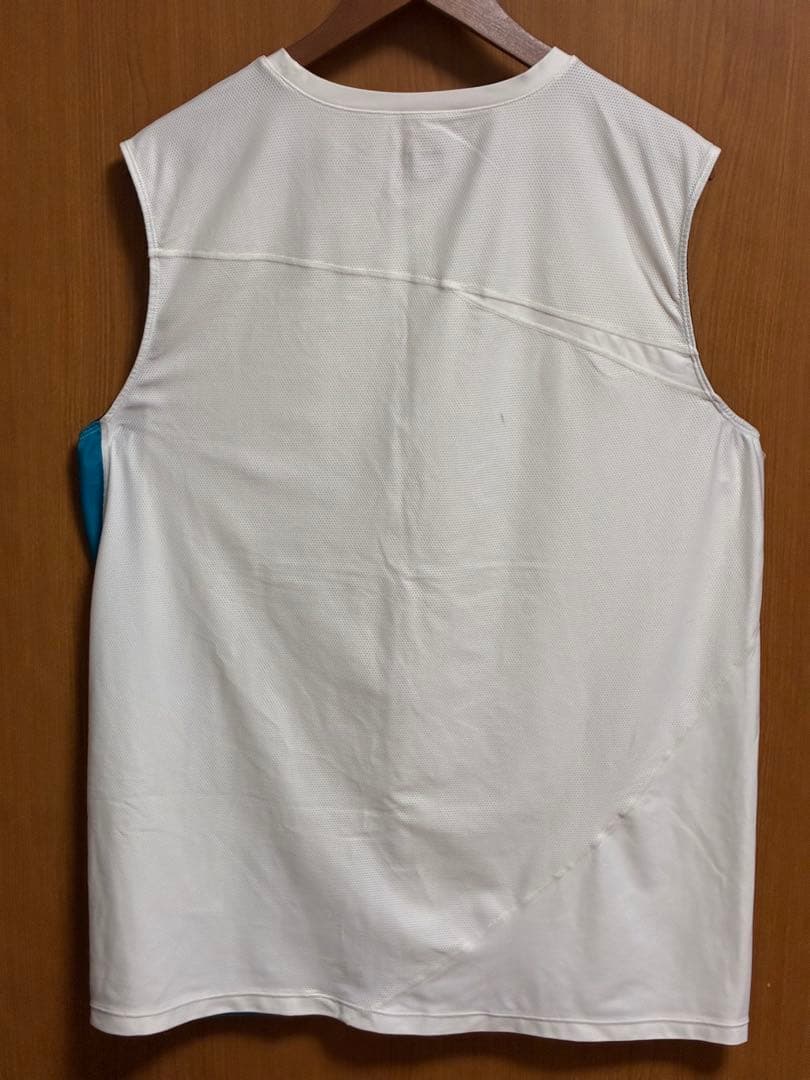 NIKE テニス メンズ タンクトップ XL Dri-FIT ホワイトxブルー