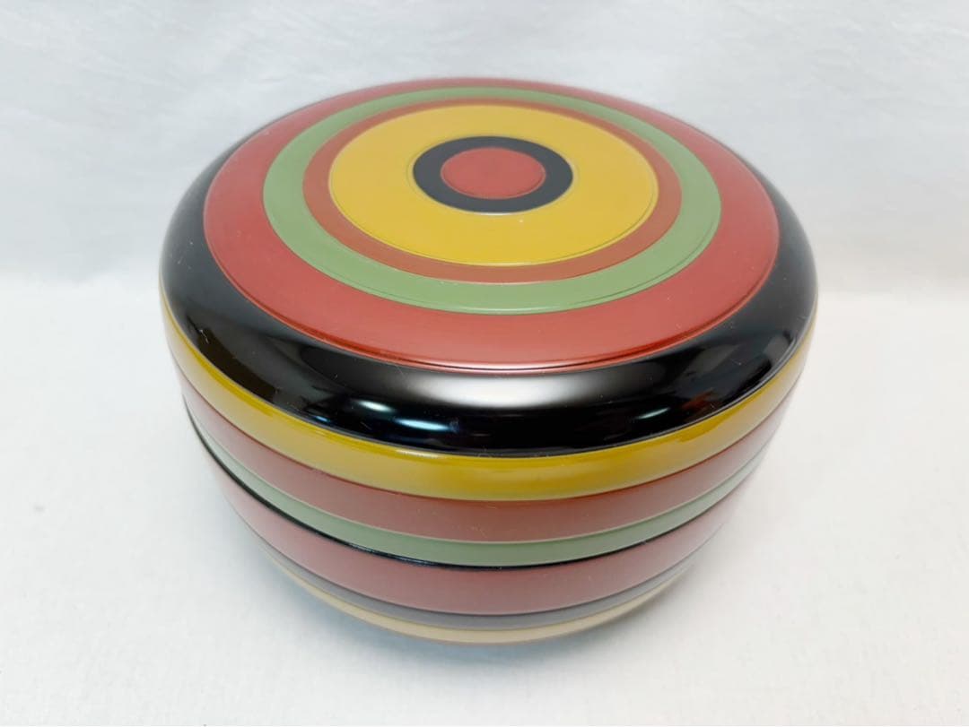 未使用 茶道具 輔聖作 木製 独楽食籠 兼中斎好 花押付 内黒 元箱