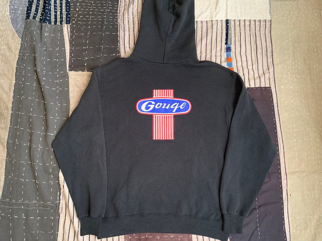 90s GOUGE vtg スウェット パーカー old skate USA製