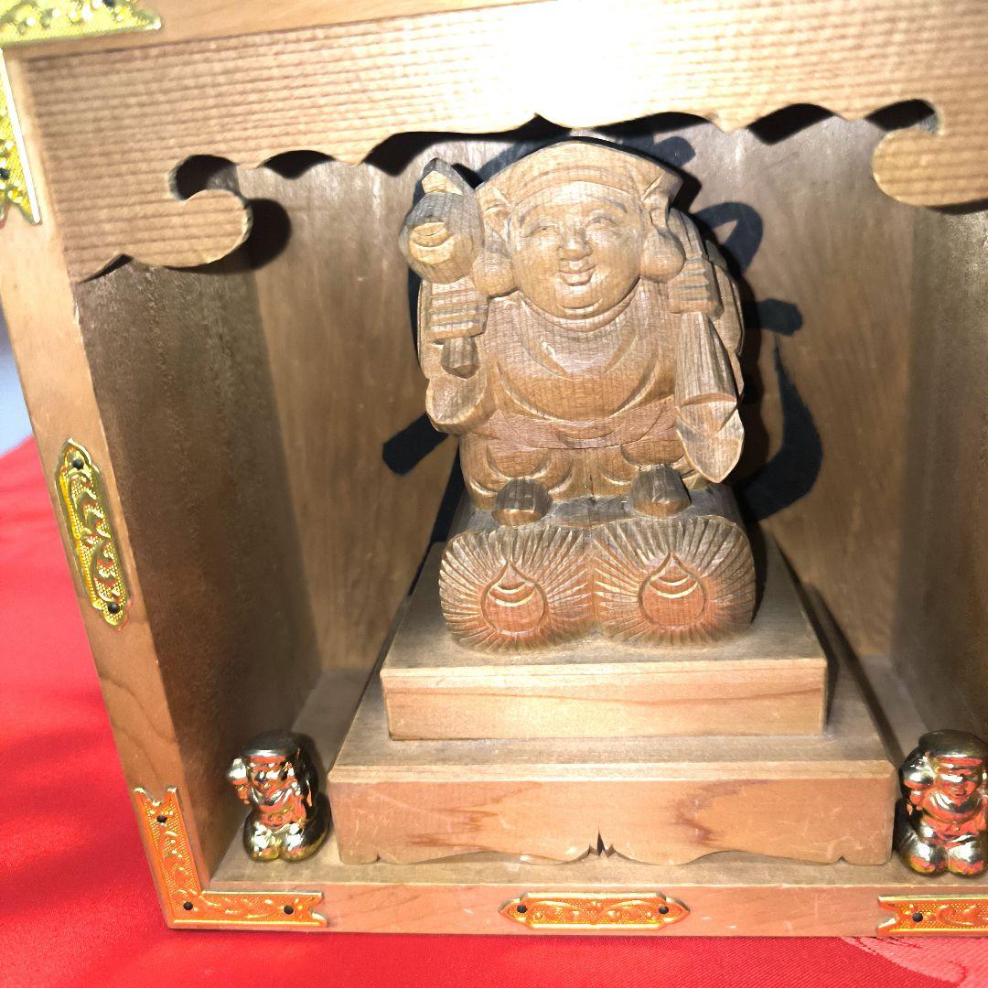 「値下げ」骨董美術品木製 福の神像 昭和九年刻印「商売繁盛」