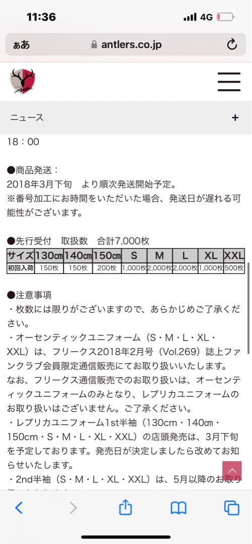 【新品未使用】 金崎夢生 10番 XLサイズ 2018年 ユニフォーム