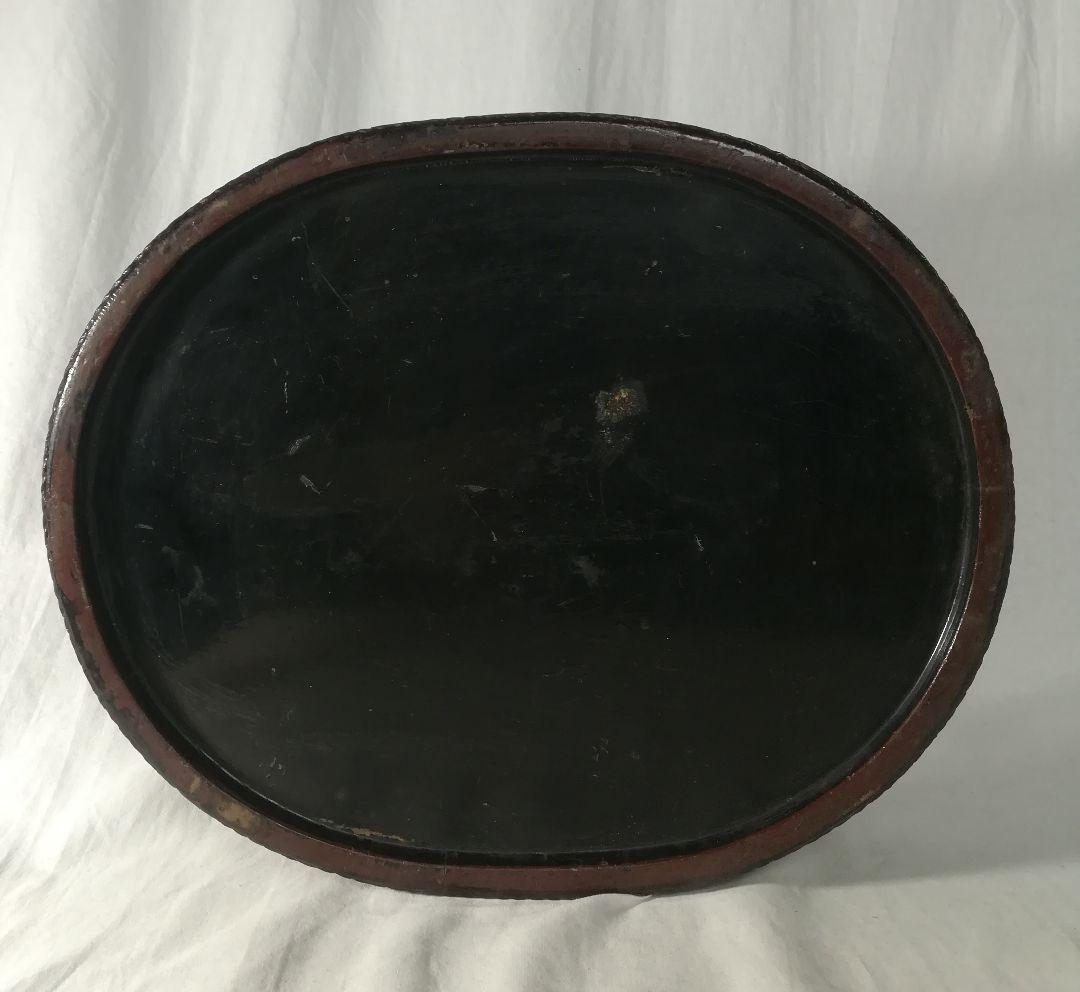 時代　漆塗　平桶　桶盆　盆
