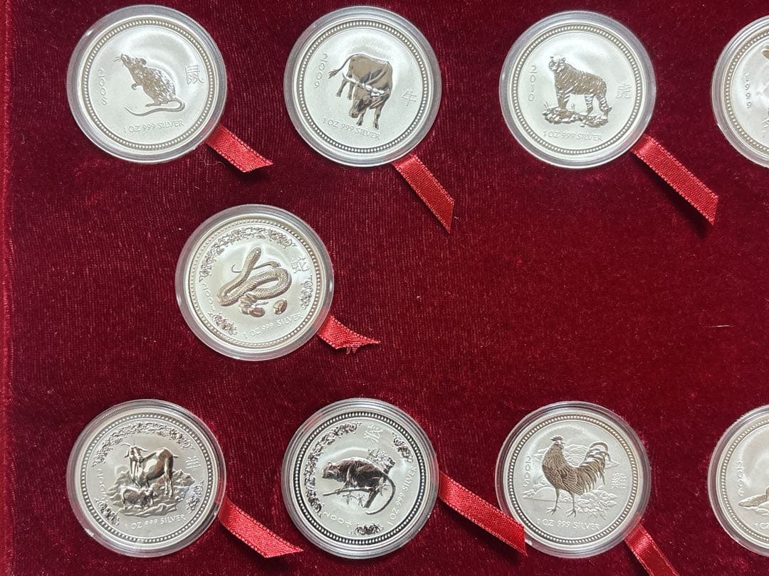 オーストラリア干支シリーズ 1999-2010年銀貨1オンス x 12枚セット