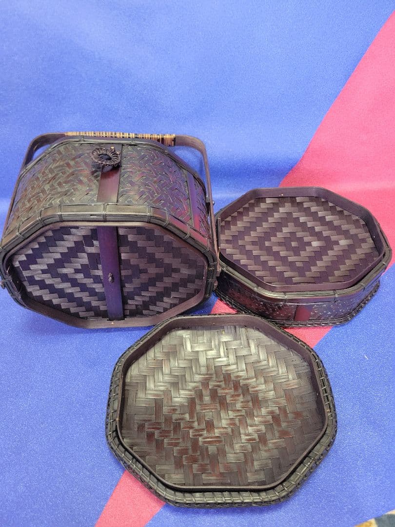 八角提藍(はっかくていらん)茶道具　竹工芸　竹細工