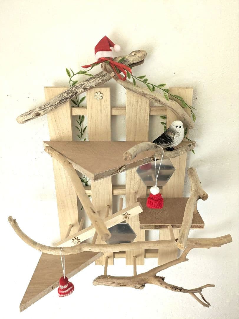 バードアスレチック　流木　壁掛け 止まり木 37バードトイ　バードジム