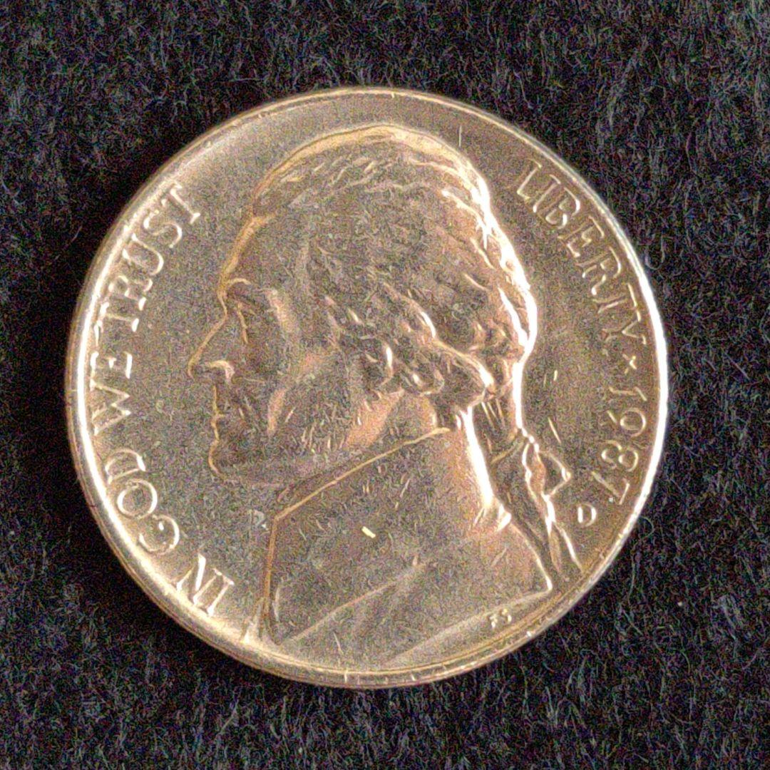 アメリカ硬貨リバティ5セント☆ジェファーソン1992年D&1987年D2枚