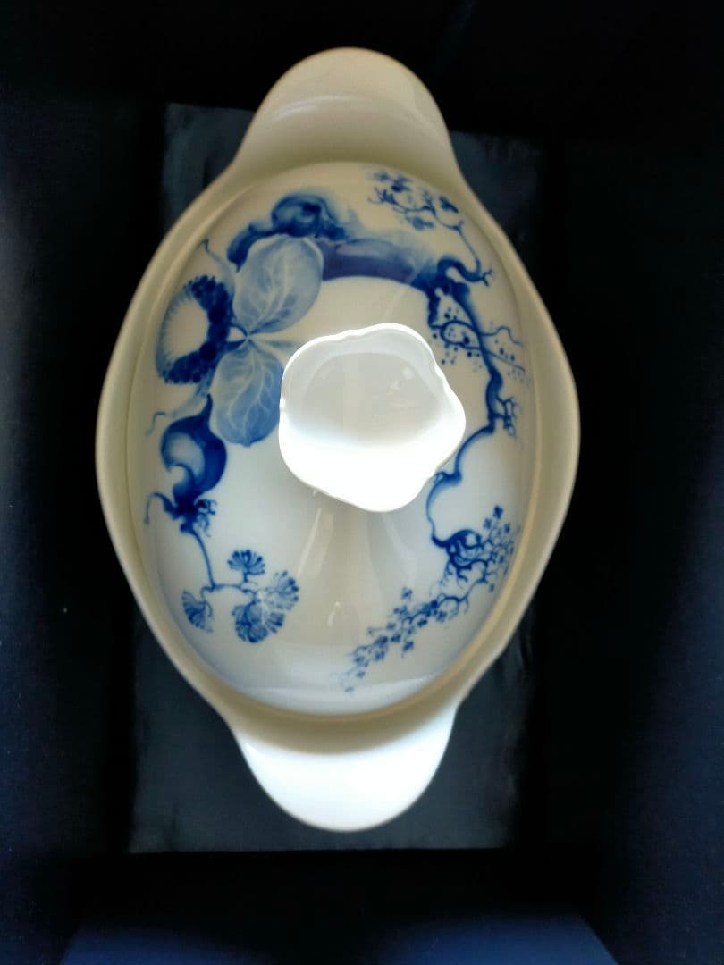 希少限定【Meissen】ブルーオーキッド スープチューリン（大）蓋付き