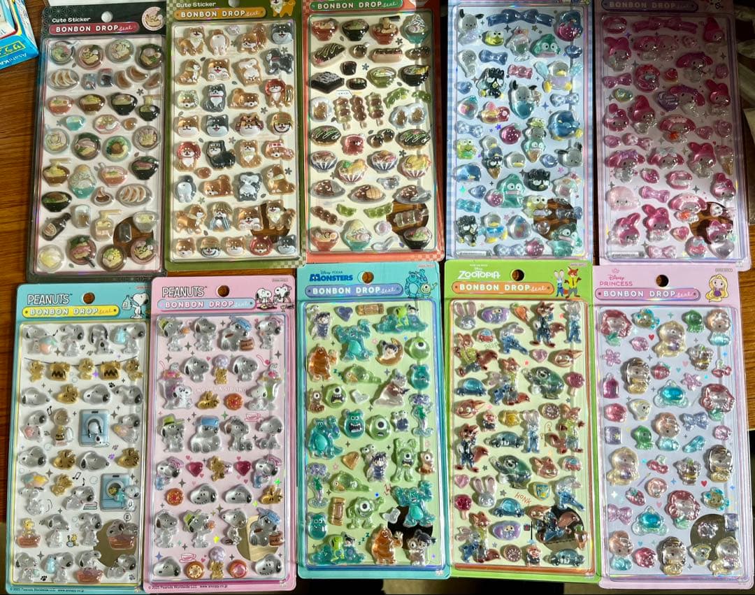 ボンボンドロップシール 国内正規品 サンリオ ディズニー 10枚セット