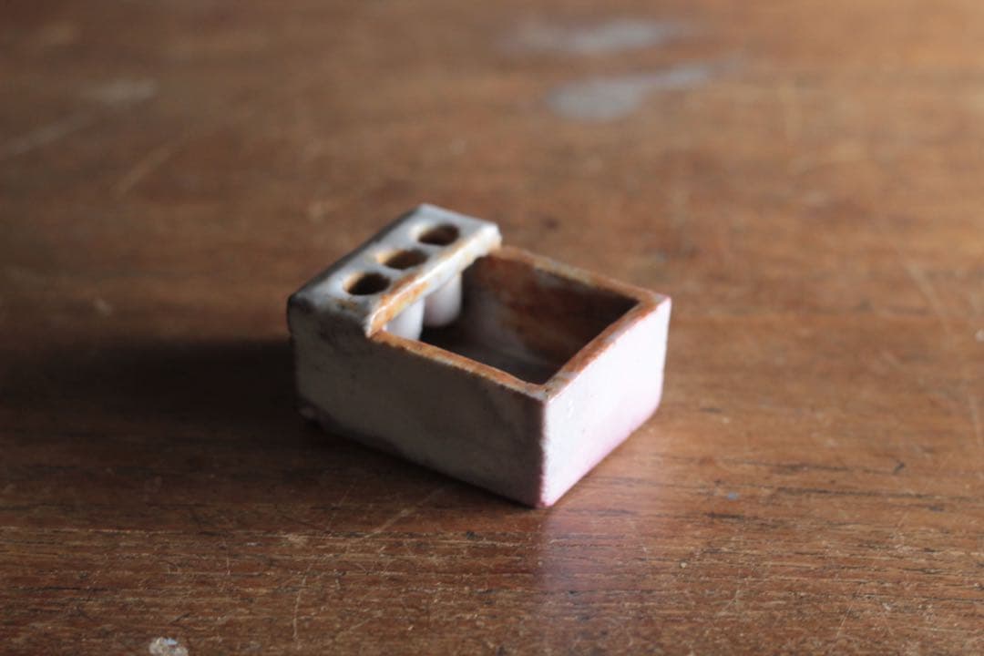 とろとろ肌 小さな 白磁 筆洗 古道具 アンティーク