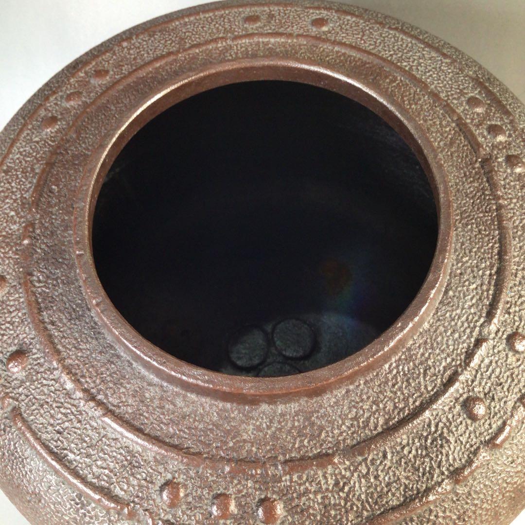 Ｍ７４７　茶釜　『人間国宝　高橋敬典造』『万代屋釜』　共箱　茶道具