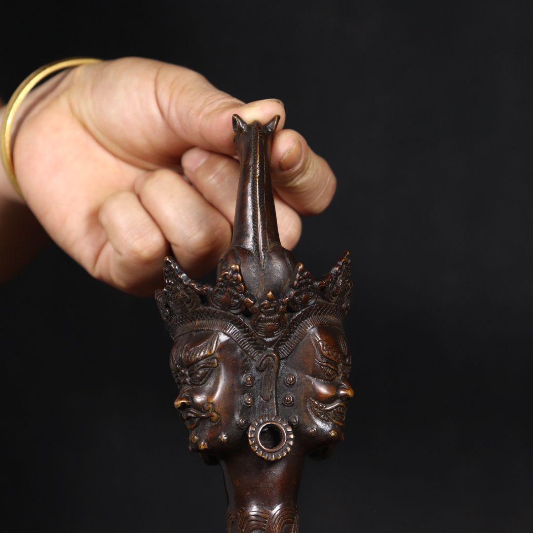 チベット密教法器 金剛こび降魔杵 普巴杵降魔斧 鎮宅辟邪 開運 風水 招財 置物