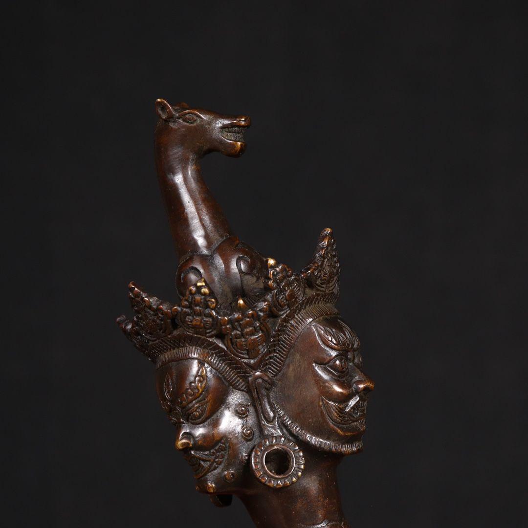 チベット密教法器 金剛こび降魔杵 普巴杵降魔斧 鎮宅辟邪 開運 風水 招財 置物