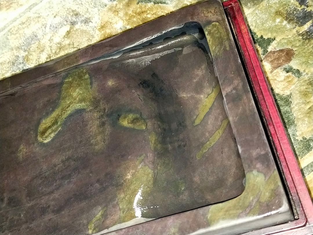 ♥中国　端渓硯　3.3ｋｇ　ケース付き　硯　端渓　骨董品