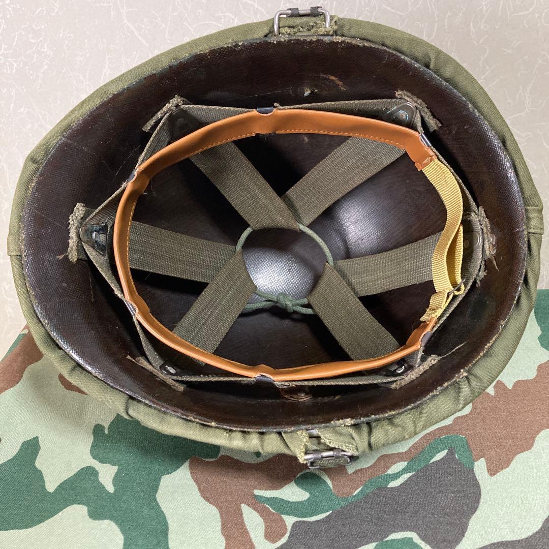 米軍　M1　M2　スチールポットヘルメット ＯＤカバー付