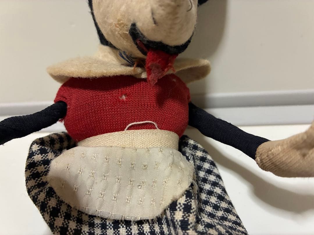 ドイツ　アンティーク　ヴィンテージミニー風布製人形 赤い衣装