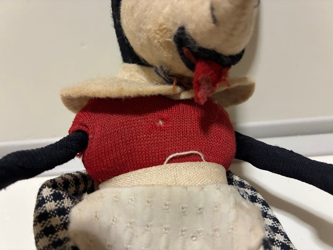 ドイツ　アンティーク　ヴィンテージミニー風布製人形 赤い衣装