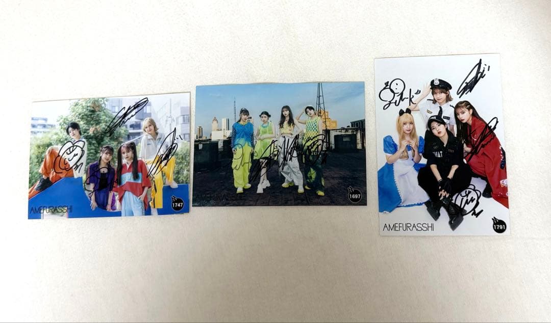 AMEFURASSHI集合サイン3枚入り　生写真セット　アメフラ
