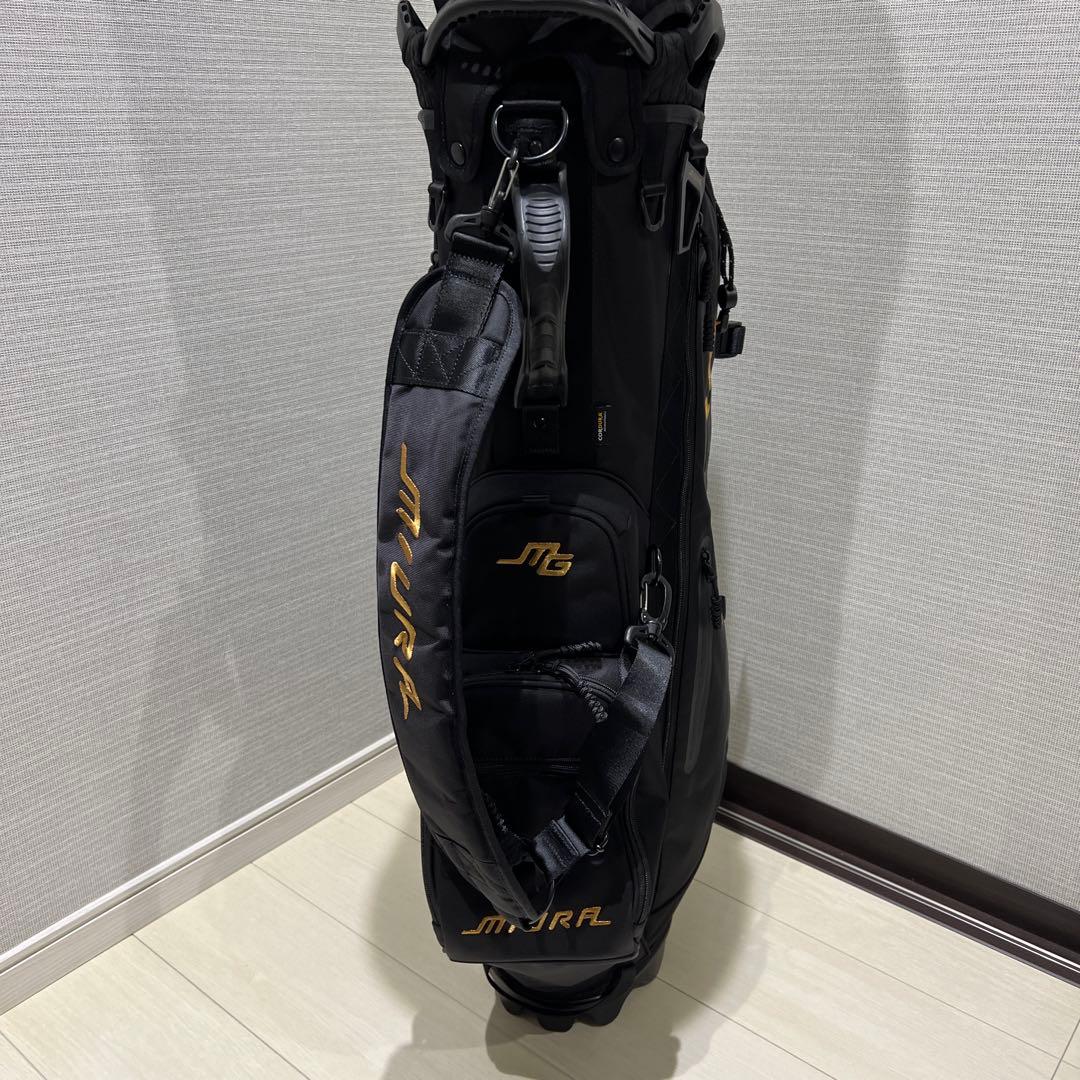美品 MIURA ゴルフ キャディバッグ ブラック×ゴールド　三浦技研