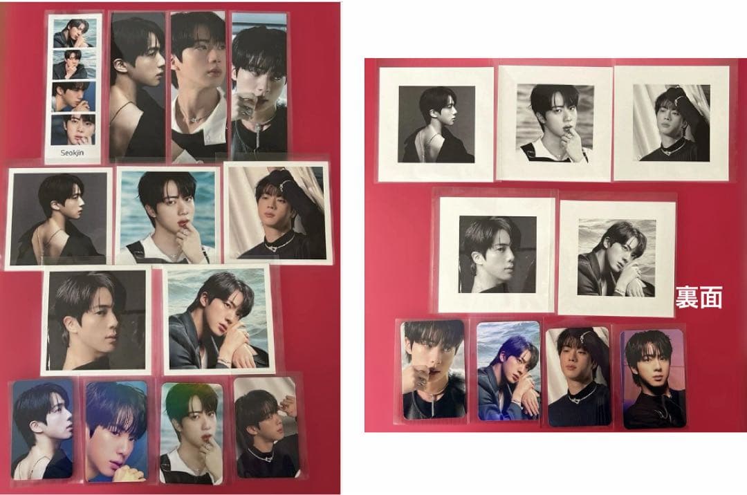 BTS JIN ロングステッカー・両面ホログラムフォトカード