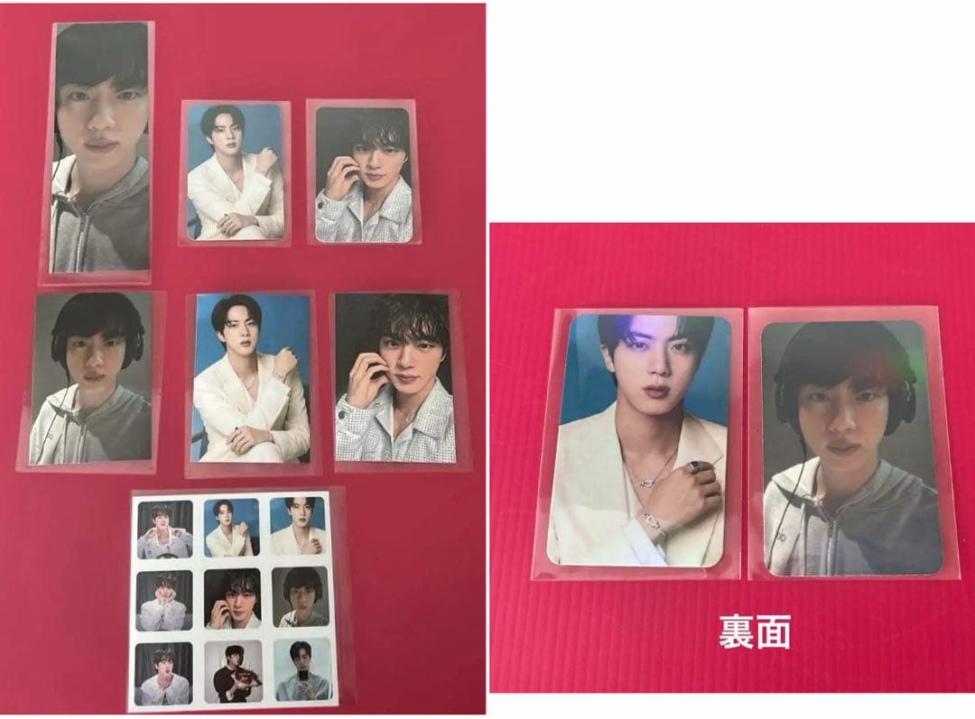 BTS JIN ロングステッカー・両面ホログラムフォトカード