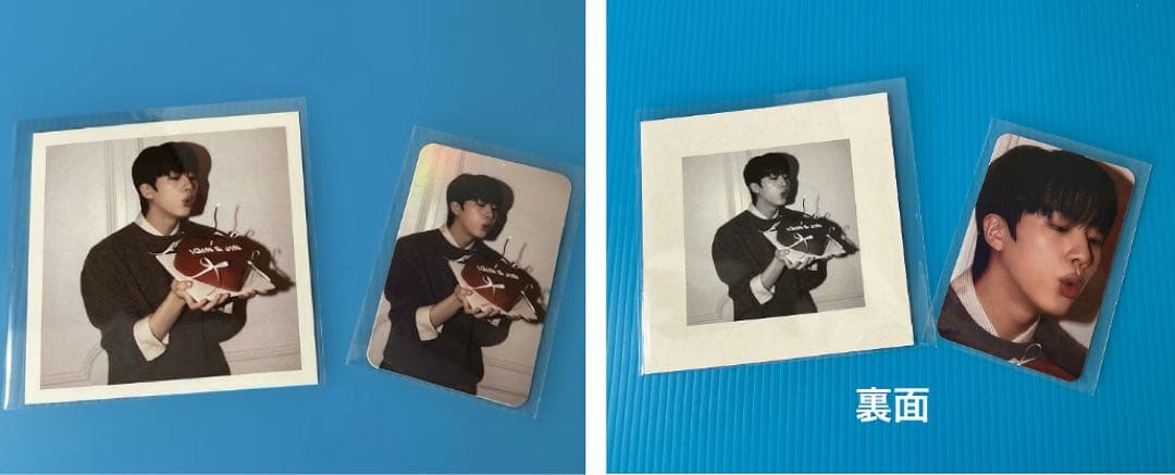 BTS JIN ロングステッカー・両面ホログラムフォトカード