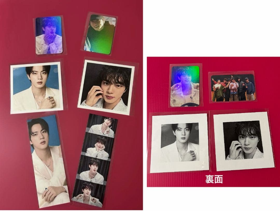 BTS JIN ロングステッカー・両面ホログラムフォトカード