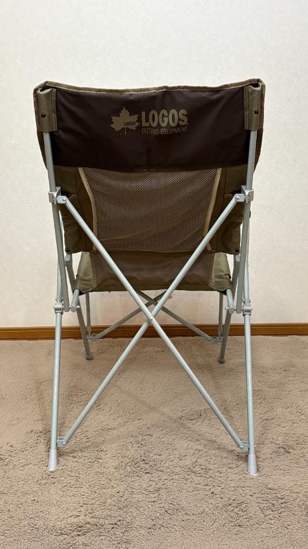 LOGOS life バックホールドチェア（ブラウン）×2脚