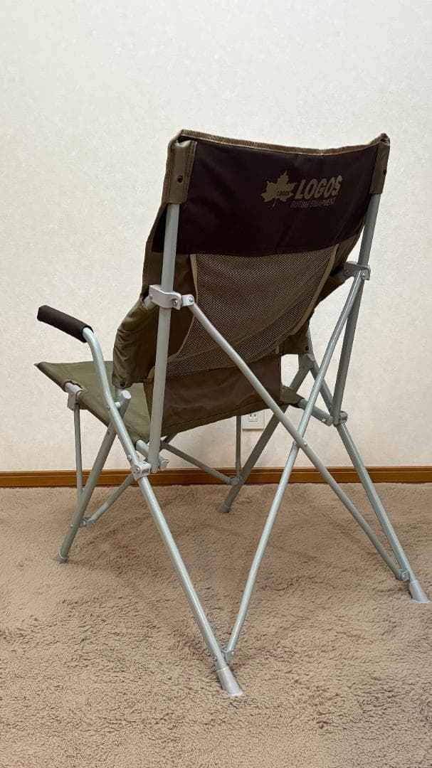 LOGOS life バックホールドチェア（ブラウン）×2脚