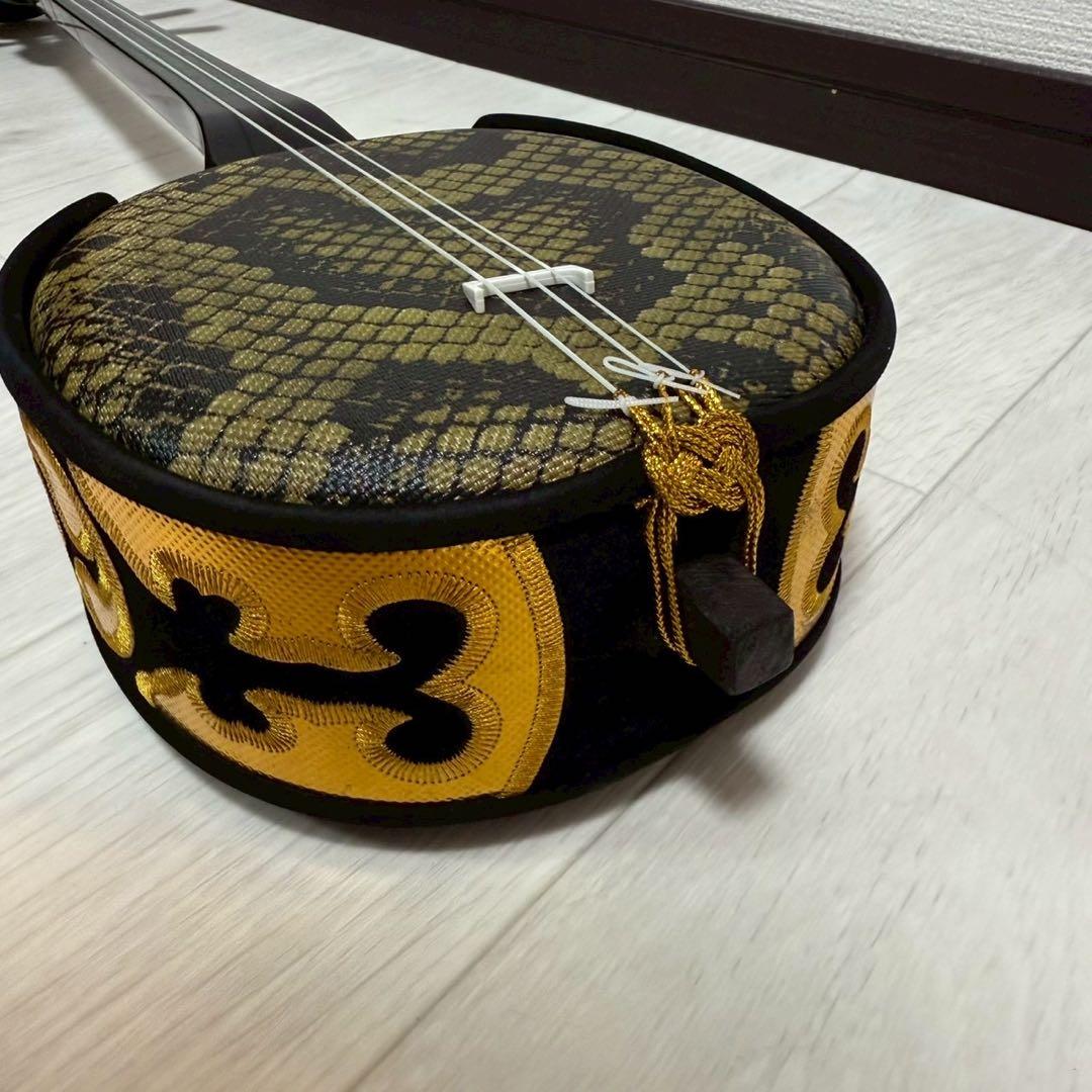 沖縄 三線 特上 人工皮革 蛇柄 ソフトケース 三味線✨付属品多数
