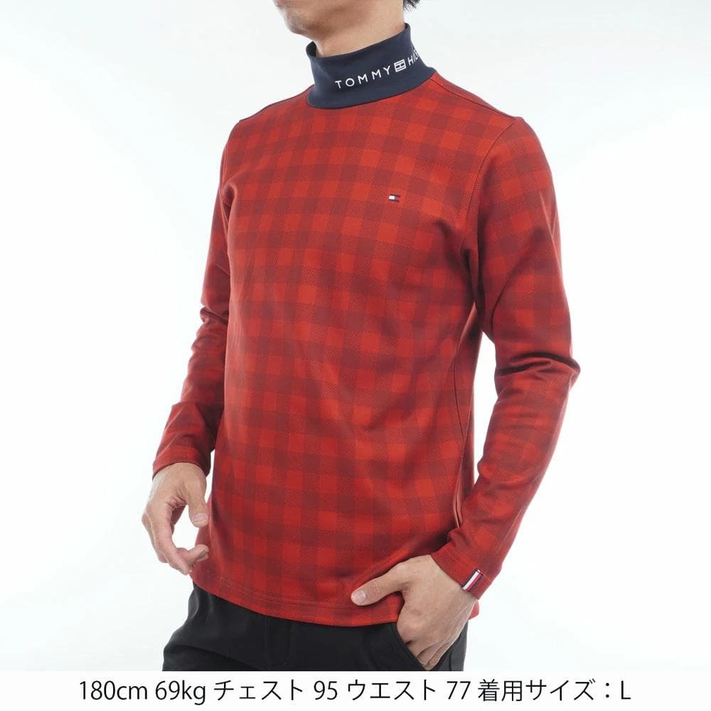 トミーヒルフィガー 長袖ハイネックシャツ 【L寸】レッド thma569