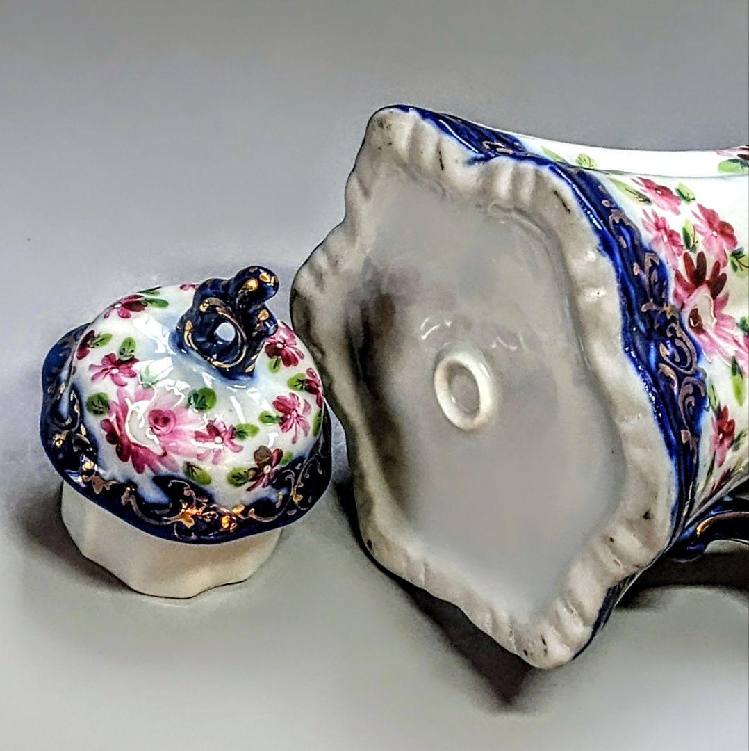 オールドニッポン 明治期 日本陶磁の優美　ティ―ポット　金彩 コバルト 花文