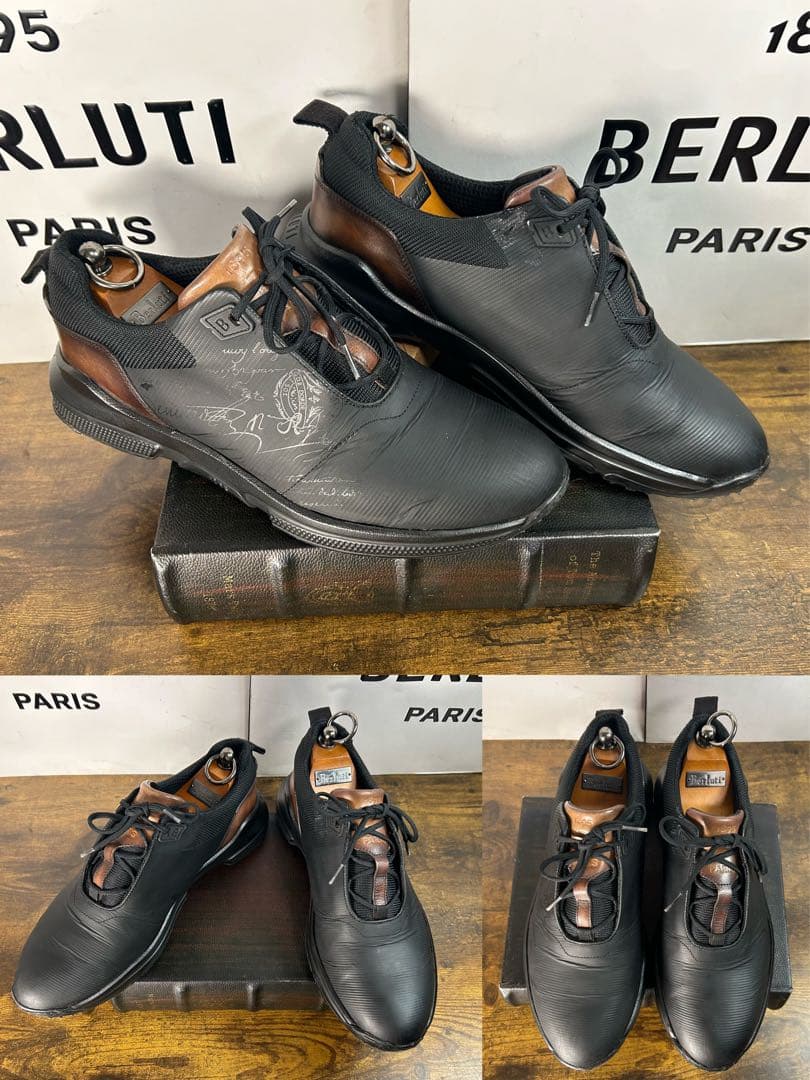 美品 BERLUTI SWING ゴルフシューズ レザー × ファブリック　7
