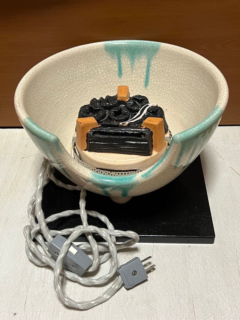 野々田式風炉型電熱器　道安型陶器製　茶道道具