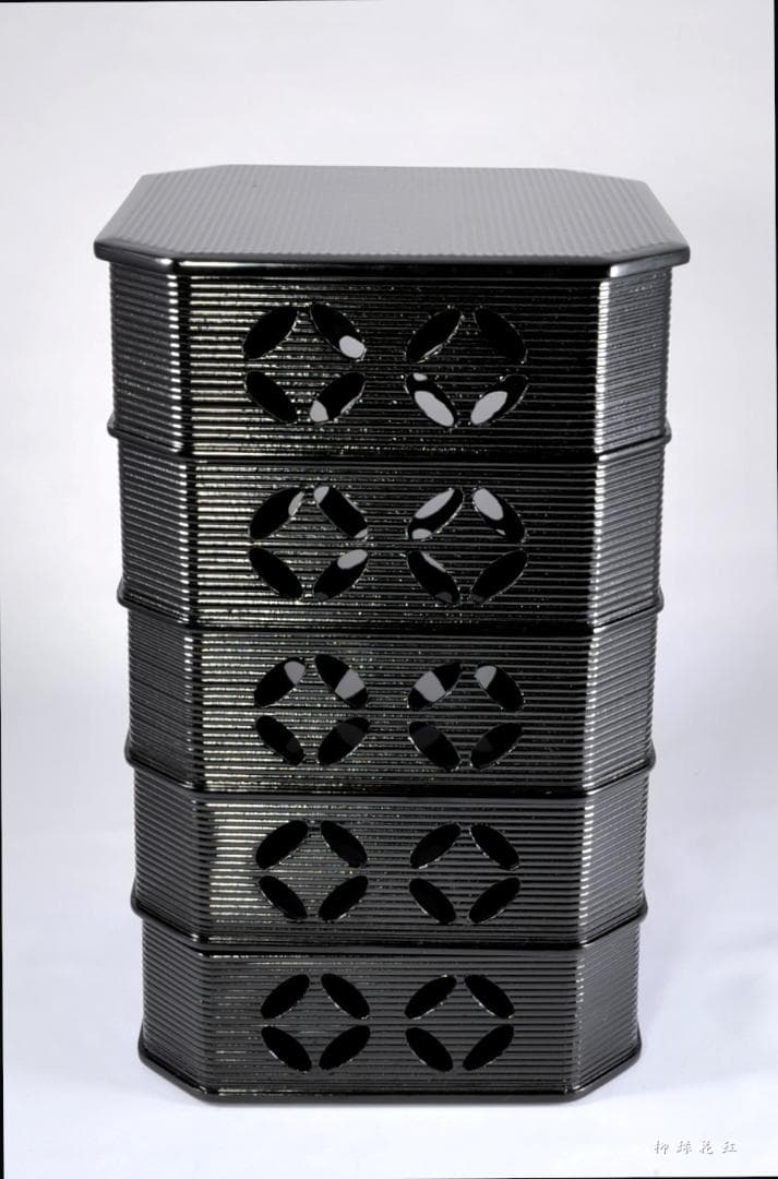 静峰 輪島塗 七宝透 縁高 共箱 縁高重 茶道具