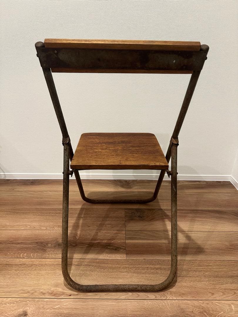 アンティーク 木製フォールディングチェア 花台 昭和レトロ