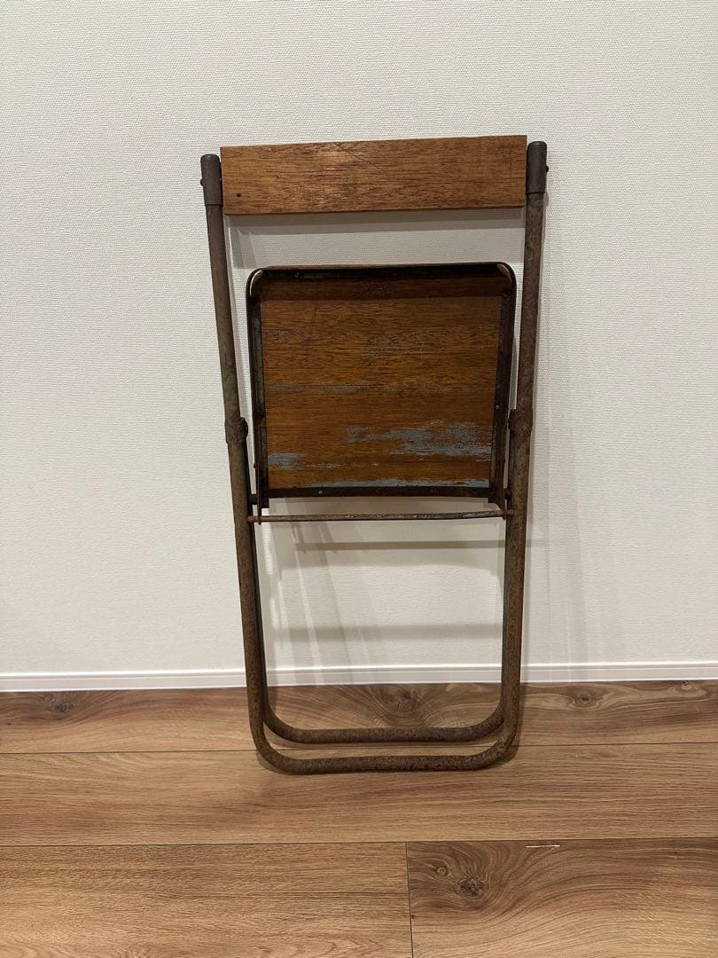 アンティーク 木製フォールディングチェア 花台 昭和レトロ