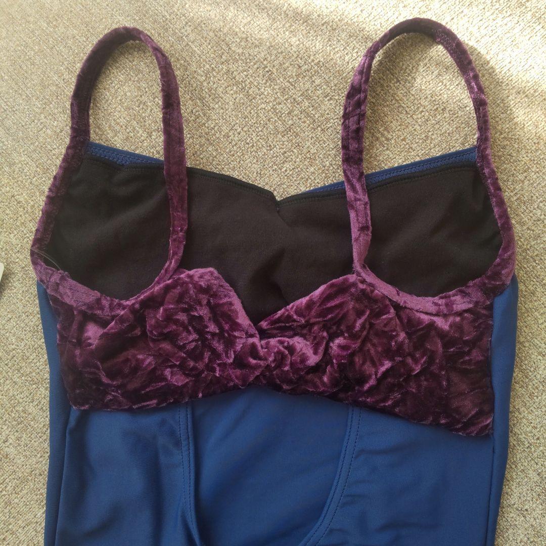 【新品タグ付】Chacott　チャコット　レオタード　青✕紫　ベロア　150