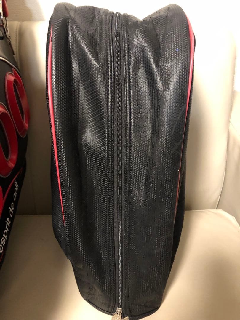 【送料込み】希少レア　ルコックスポルティフ　キャディバック　黒X赤　ゴルフバッグ