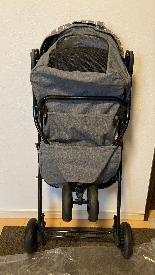 美品✨️GEXわんわんカートスマートハンデイSaftyストライプグレー