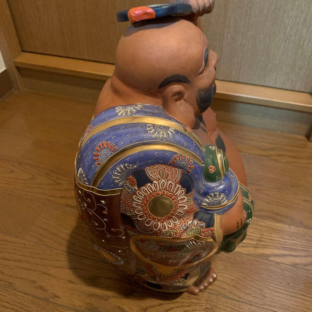 九谷焼 布袋 極彩色 七福神 縁起置物 骨董