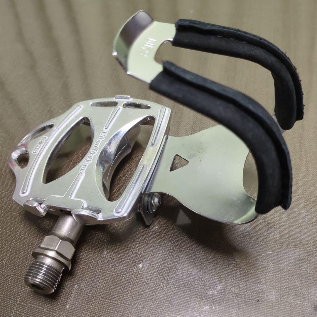 三ヶ島ペダル アーバンプラットフォーム+ハーフクリップ ディープ 左右セット 銀