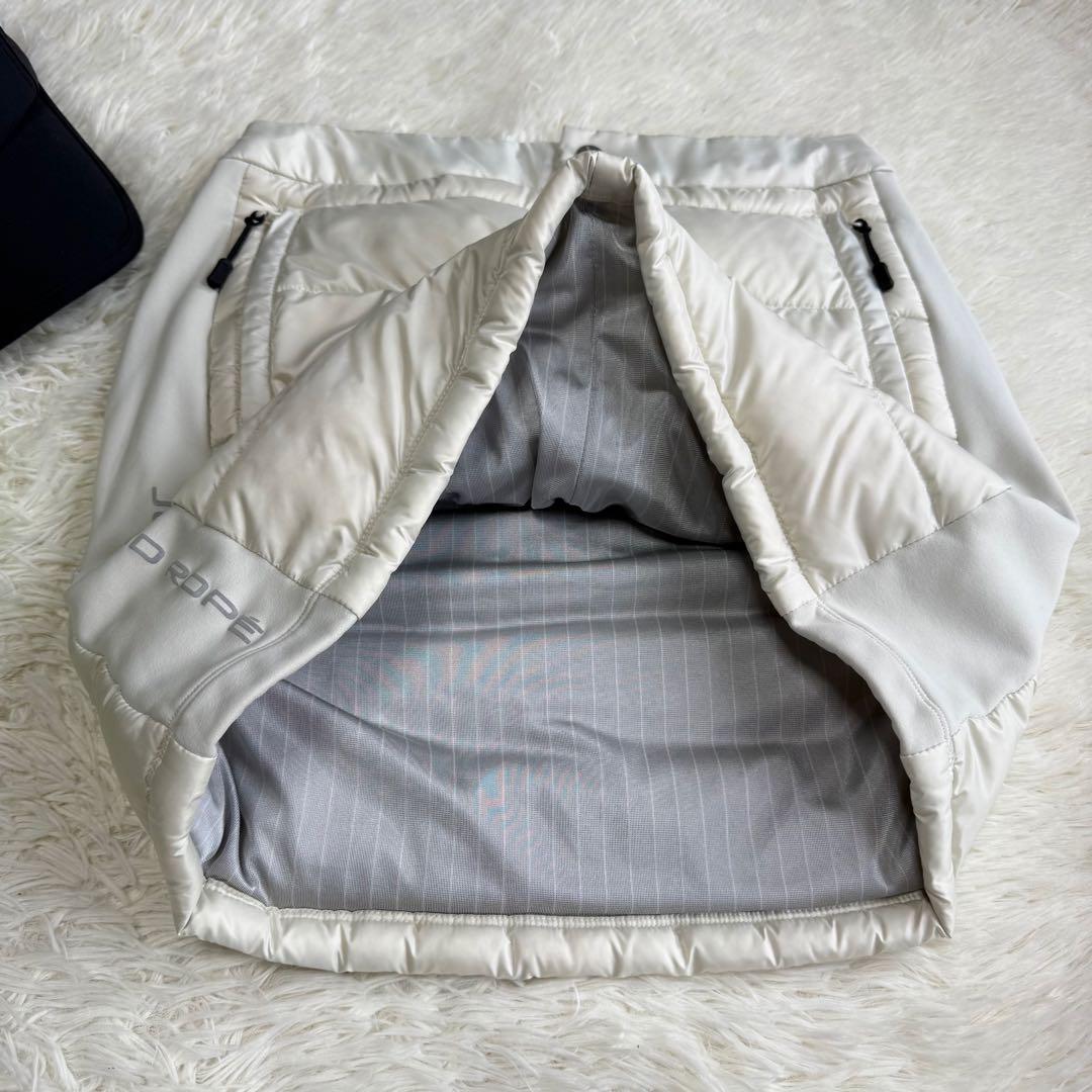 【ジュンアンドロペ】美品✨ダウンスカート アイボリー サイドロゴ Mサイズ