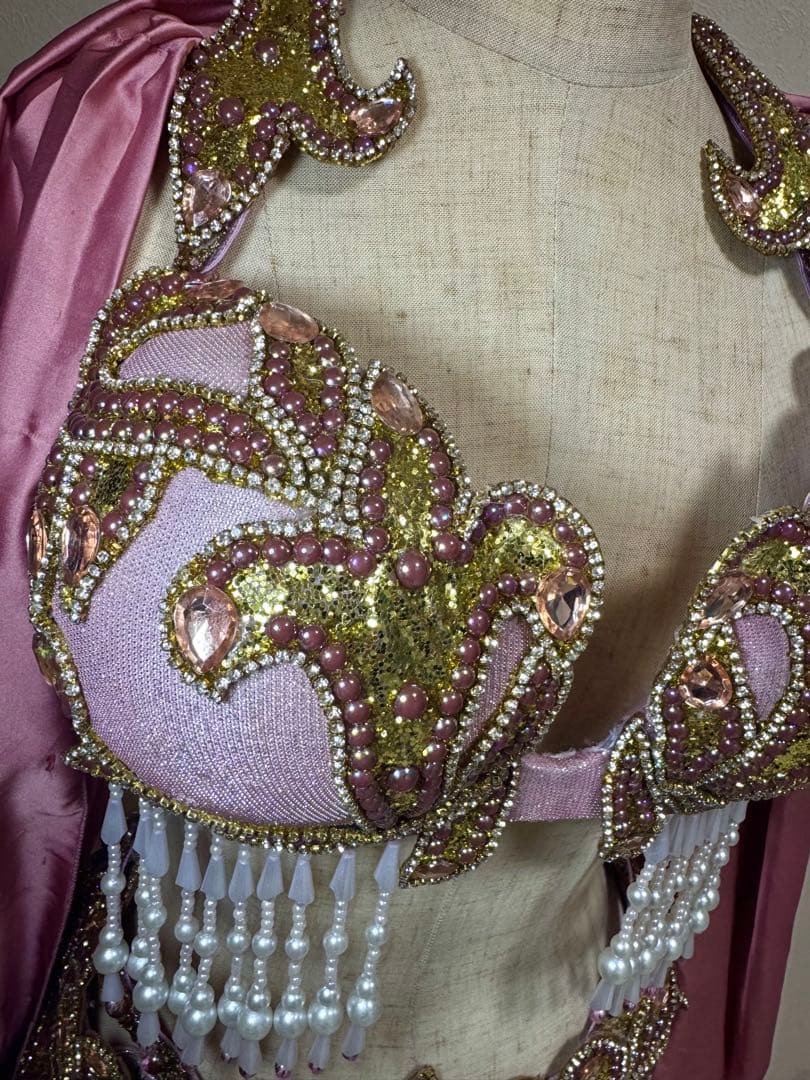 ベリーダンス　衣装　くすみピンク　【期間限定値下げ中】