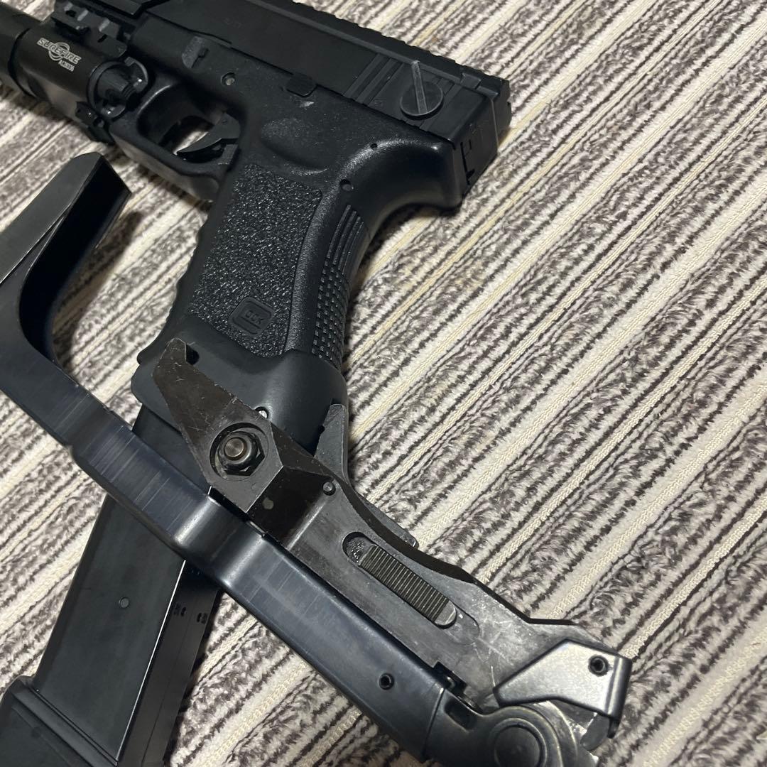 マルイ　グロック18C 陽炎F2型組込み　インナーバレル交換済み　ストック付き