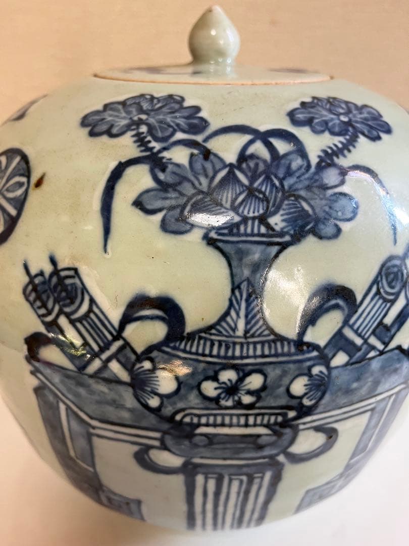 中国美術　蓋物　飾壺　花瓶　清　新渡　煎茶飾