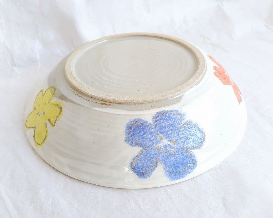 色絵花文平皿(尺皿) 未使用 新品同様