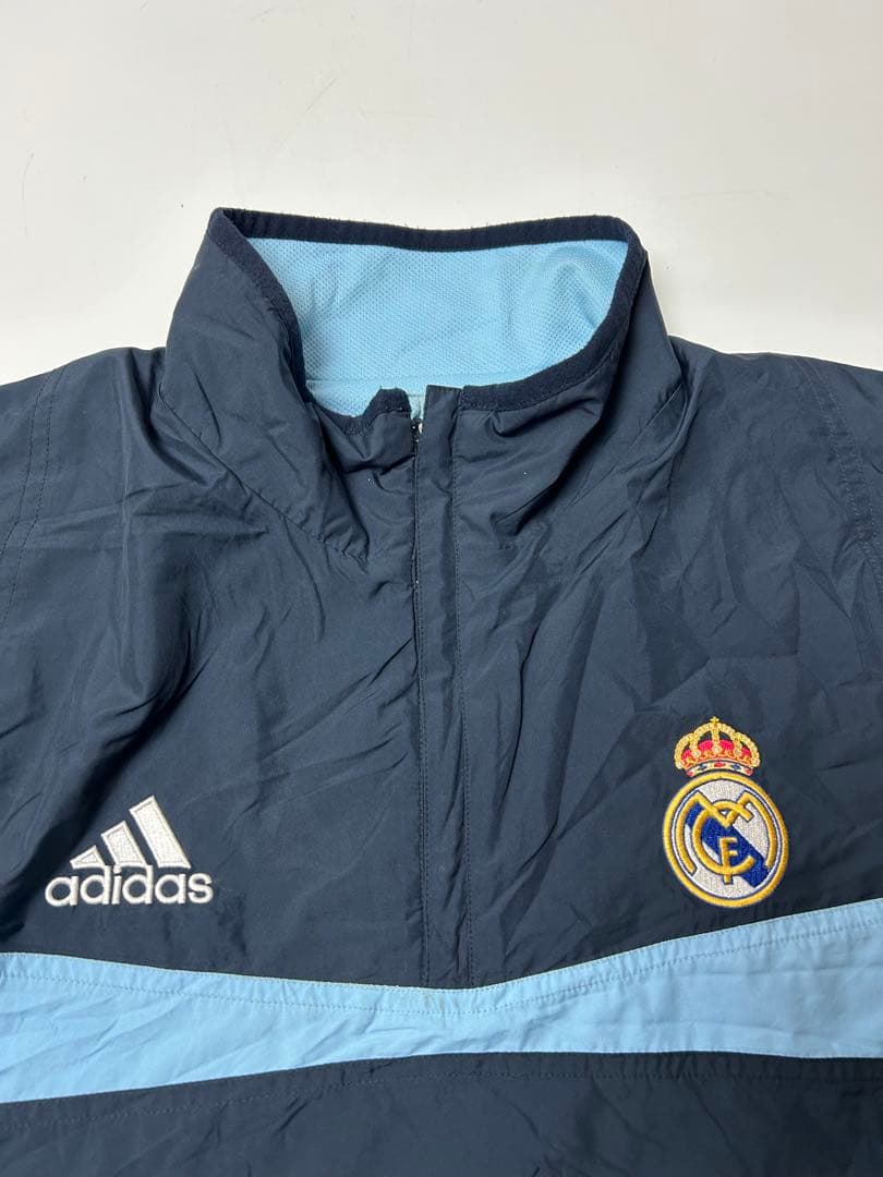 adidas レアル・マドリード　ハーフジップ　サッカーウェア　ネイビー　XO